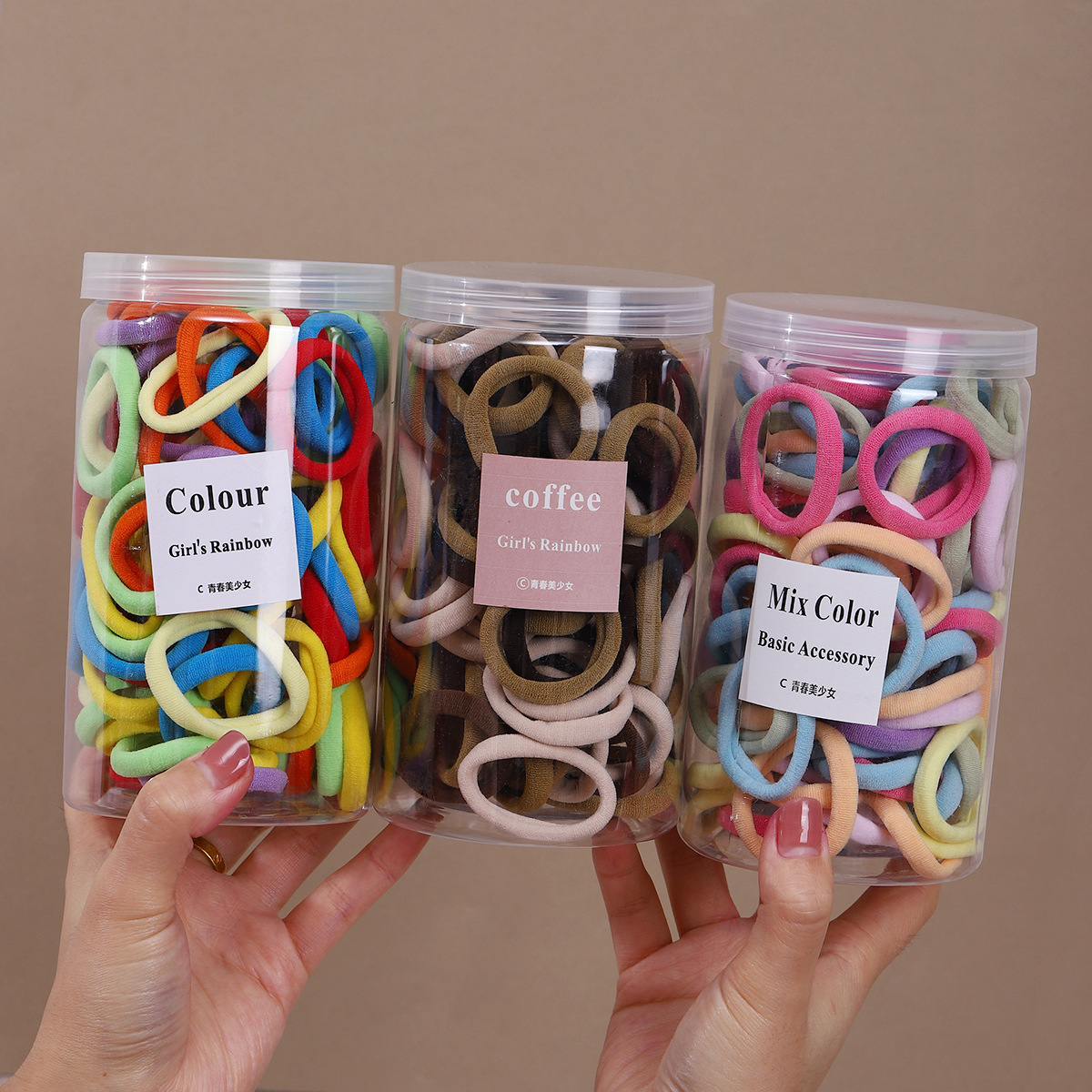 Nuevo simple de alta elasticidad sin costura anillo de cabello banda de goma de cabello para mujeres cuerdas de cabello de malla de viento roja cola de caballo base duradera