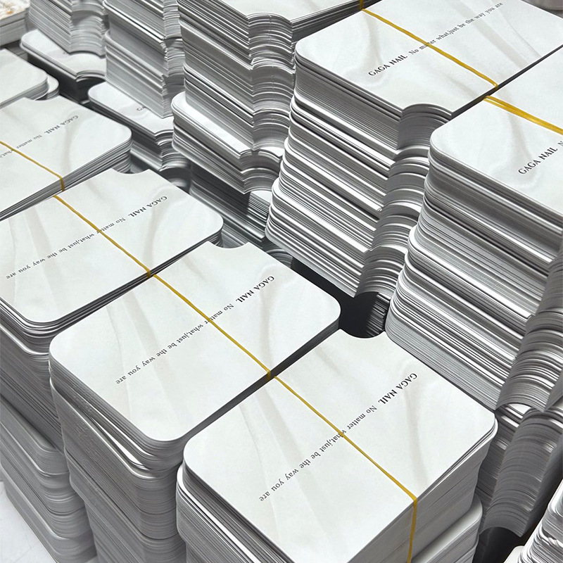 Wear nail card paper customized ins simple marbling notch shaped nail art background card paper instructions