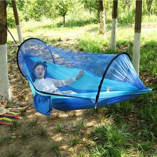 Amazon Quick-Opening Mosquito Net Hammock Cross-Border Outdoor Single/Double Nylon Camping Swing Anti-Rollover Wholesale Dropshipping