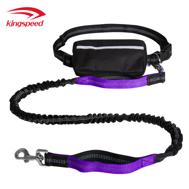 Dongguan kepai corriendo cuerda de tracción con bolsa de cintura cuerda de tracción transfronteriza para mascotas nylon reflexivo perro caminando cuerda de tracción