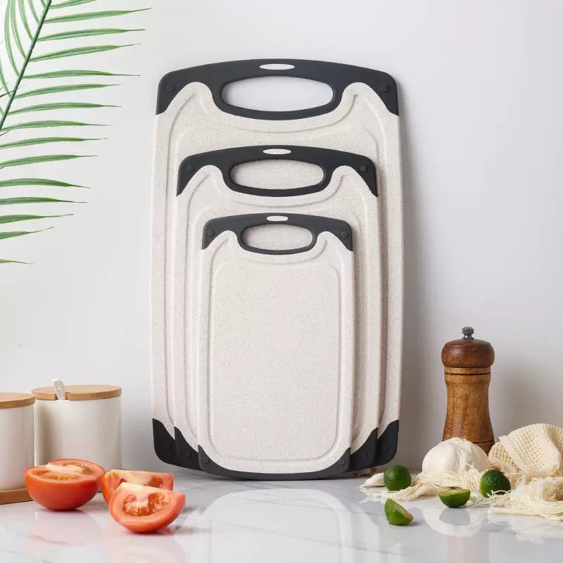 厨具套装户外便携餐具跨境双面切菜板新款麦秸秆家用菜板多功能