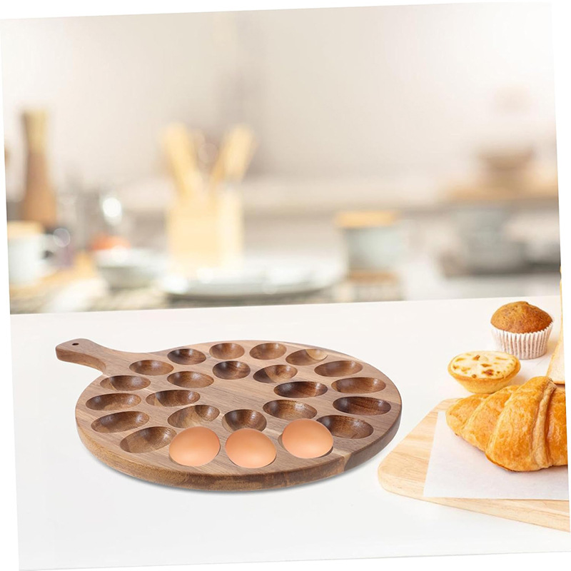 Bandeja de huevo de madera, refrigerador de cocina de varias cuadrículas, soporte creativo de huevo, soporte de huevo de madera, estante de fijación de cuadrícula dividida
