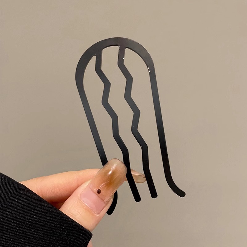 Pelo perezoso rizador negro horquilla pelo tapón bola cabeza pelo updo herramienta en forma de U peine pelo trenzado artefacto horquilla