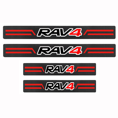 Car door sill guard, welcome step, anti-collision bar, trunk protection sticker, carbon fiber texture, cartoon car logo, cross-border