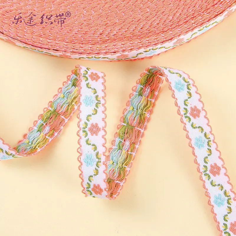 1cm宽刺绣花边汉服格格服国风花边现货10mm宽勾边名族服饰花边