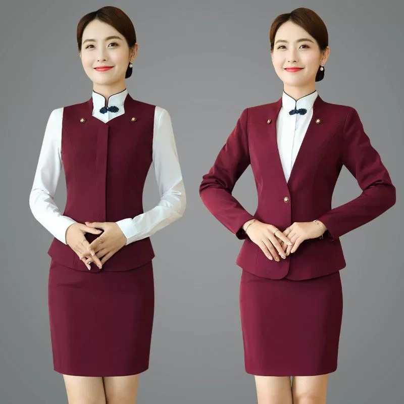 Жилет, комплект, классическая костюмная jaket для работы, китайский стиль