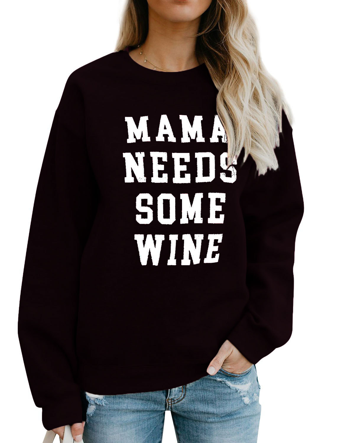 MAMA NECESITA ALGUNOS Otoño e Invierno carta de impresión de moda de la calle nuevo suéter superior para los hombres y las mujeres