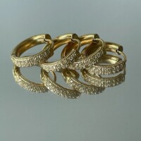 因缺斯汀极简圆圈耳扣镶钻石耳夹无耳洞感素圈耳环女小众简约