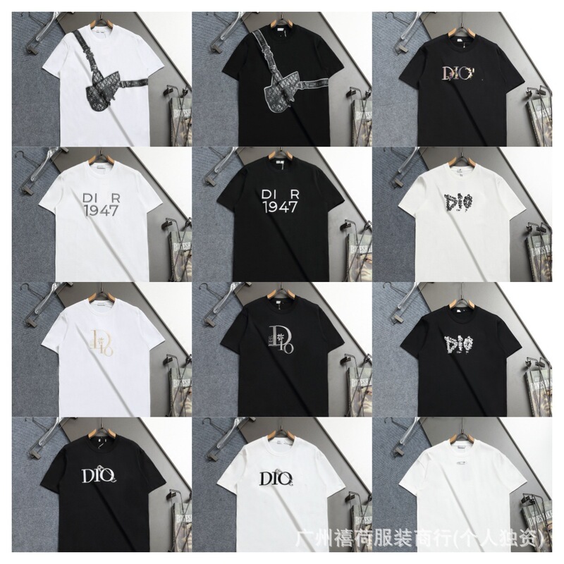 Cross-Border High-Quality Version. Dr Dijia Short-Sleeve. 26Ss New Classic Letter Embroidery Unisex Trendy Brand T-Shirt