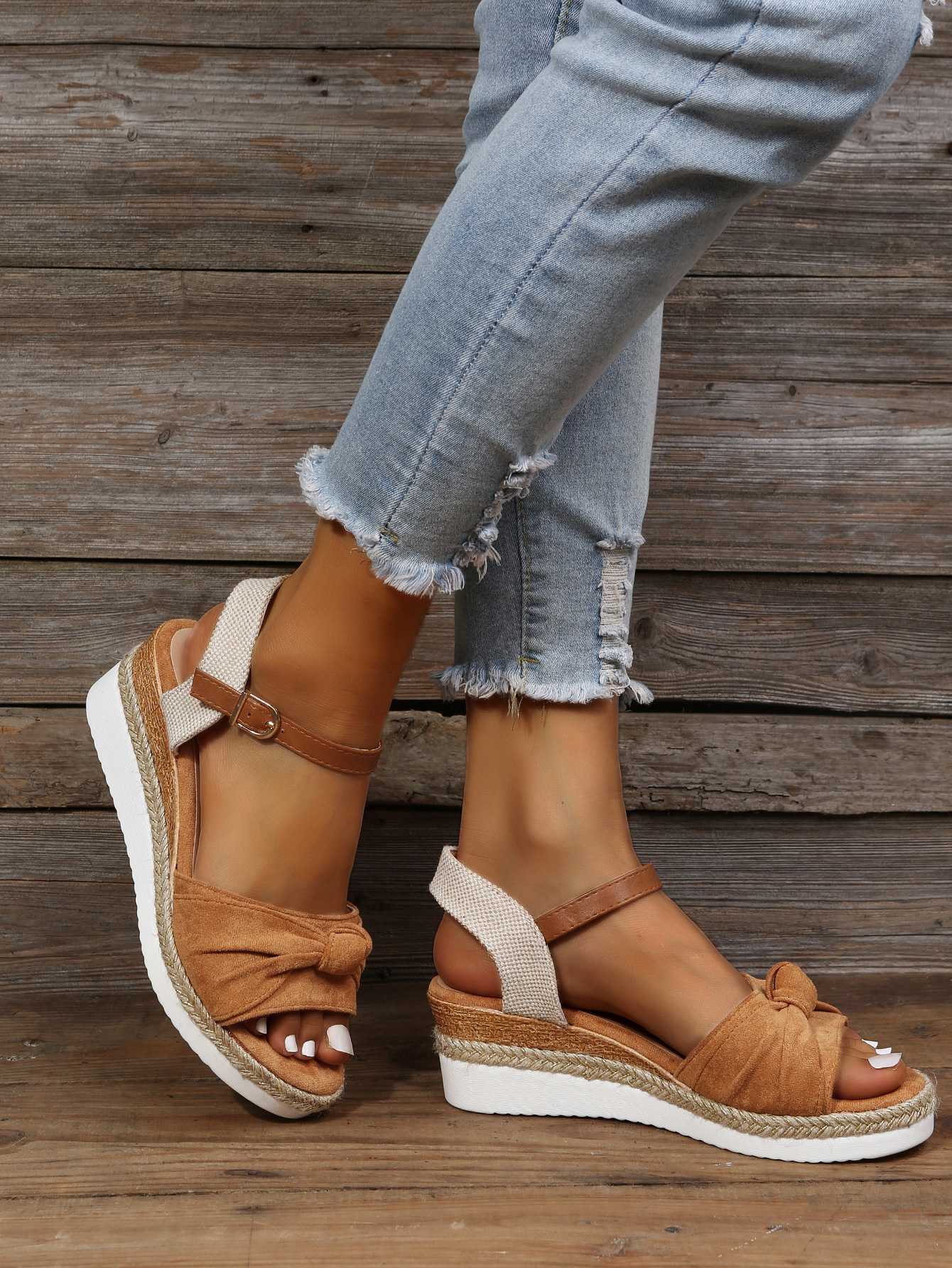 Title 23, Kadınlar için Balık Ağzı Tasarımlı Kenevir Hala...