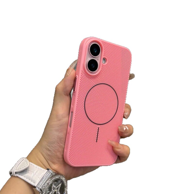 夏天蜂窝散热透气适用iPhone17promax手机壳苹果17细圈磁吸16硬新|undefined