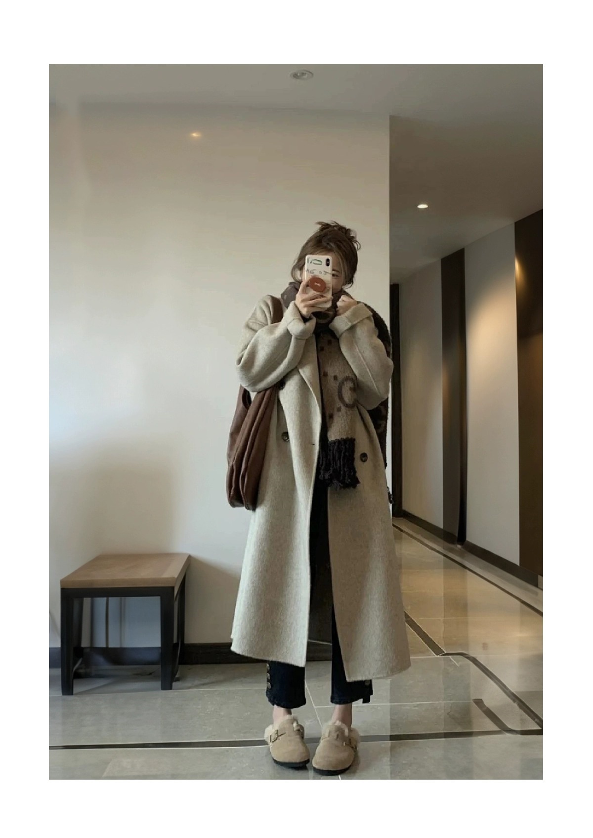 Scarpe da interni comode pantofole traspiranti da camera da letto a punta aperta in peluche da donna_voghion.com