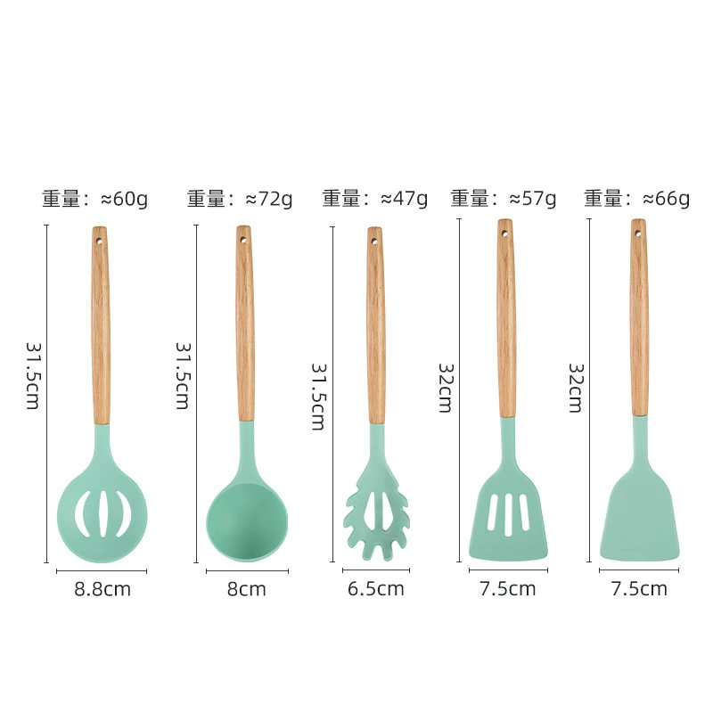 Silicone kitchenware, universal set, storage system, 12 pieces