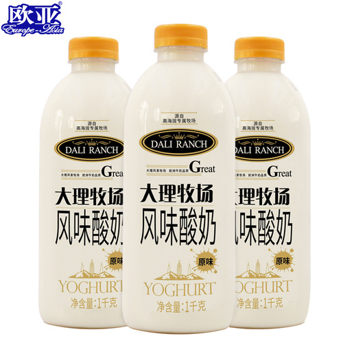 Eurasian Dali Ranch low-temperature original yogurt kefir 1000g*3 bottles full box breakfast dairy products