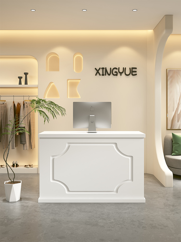 小型收银台美甲店烤漆吧台奶茶店简约现代网红服装店柜台美容前台