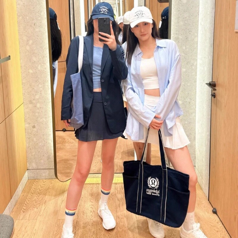 跨境热销lulu帆布网球包20L多口袋大容量妈咪休闲运动手提托特包|undefined