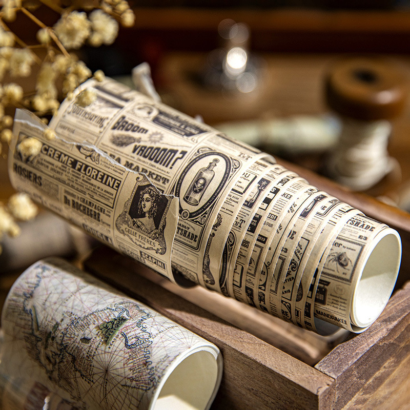 Yan Ji y cinta de papel traje retro Time Series carta Inglés Mapa Diario material pegatinas 4 involucrados