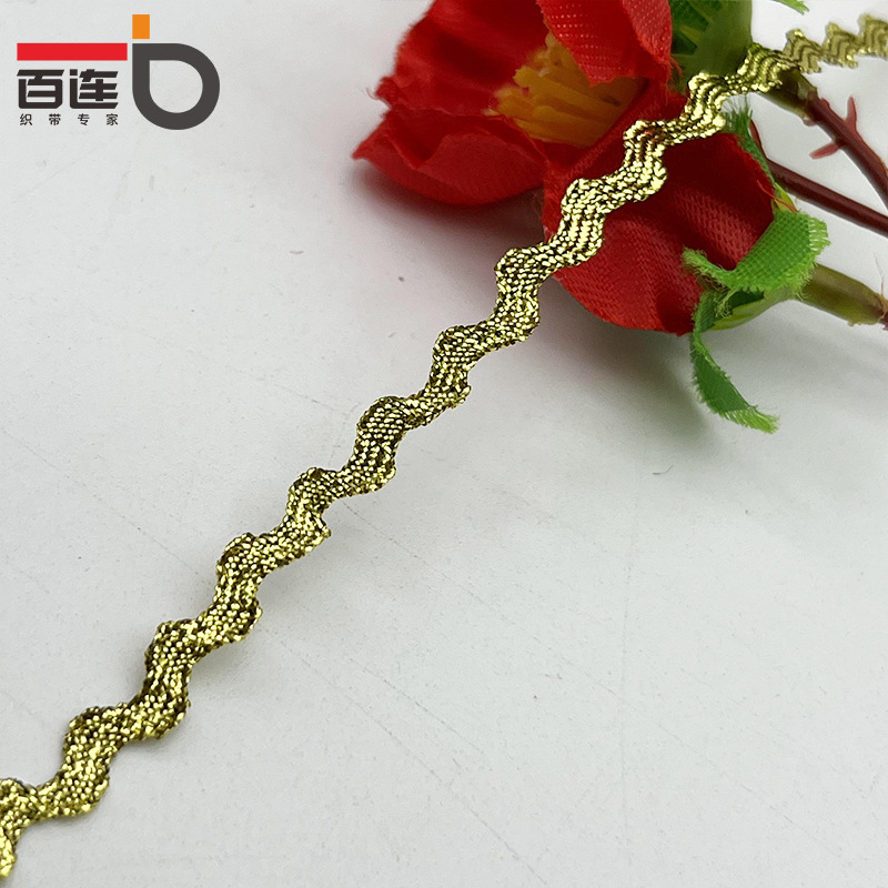 3-5mm oro y plata ola en forma de S borde curvo cortina de cinta de encaje ropa para niños accesorios de la boda accesorios de ropa DIY