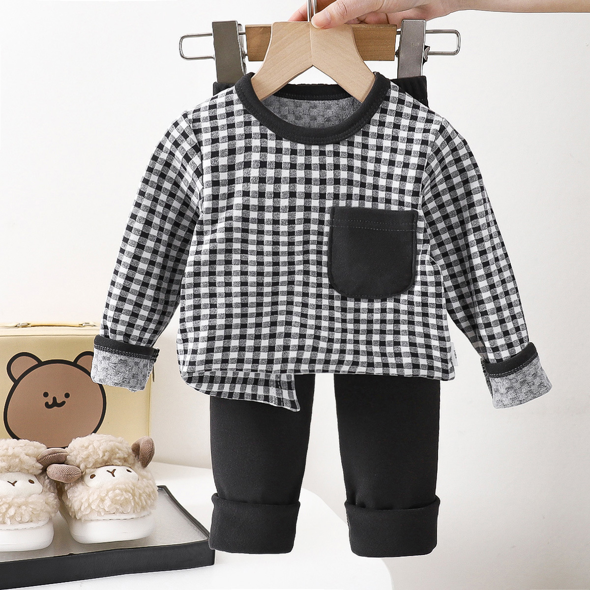Conjunto de Ropa Interior Térmica para Niños de Poliéster para Otoño e Invierno image 8