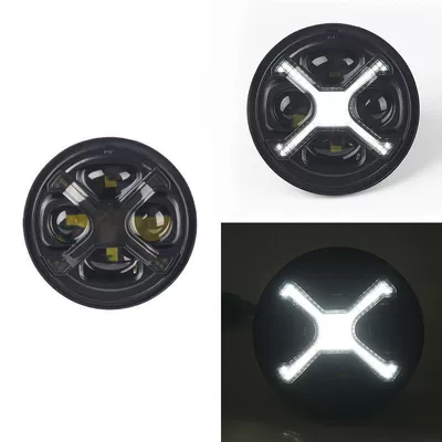 5.75inch New Model Cross-Border Trade High-Brightness Harley Motorcycle Headlight Modification Light Wrangler Led Headlight (Ön faralar) - 575inch-blackened-large-x-light-white-light