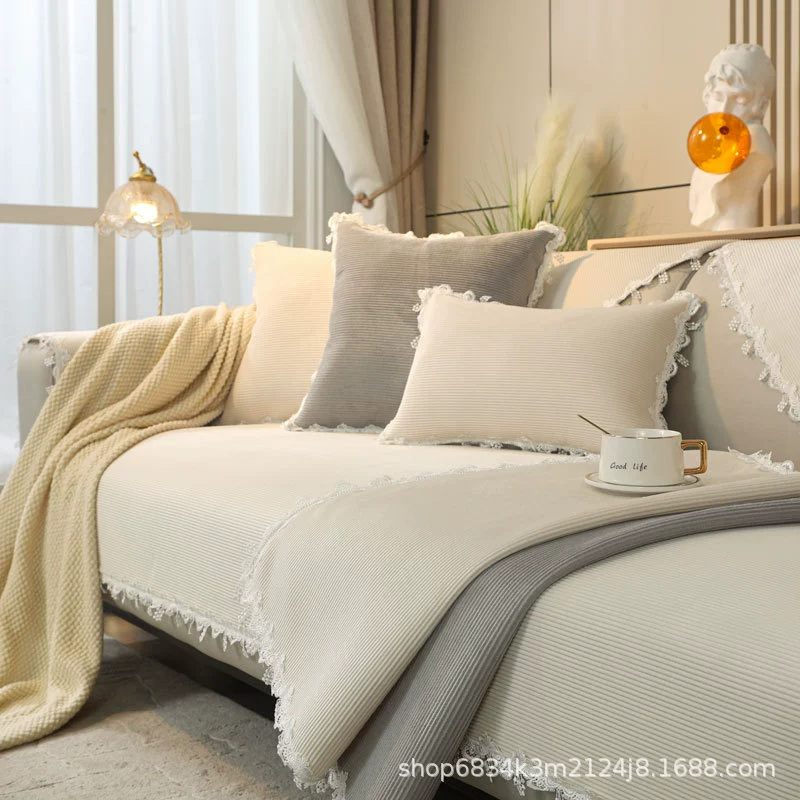 Синель диванная Подушка Нескользящая четыре сезона универсальный простой современный чехол в стиле ins диванная подушка корейское кружево