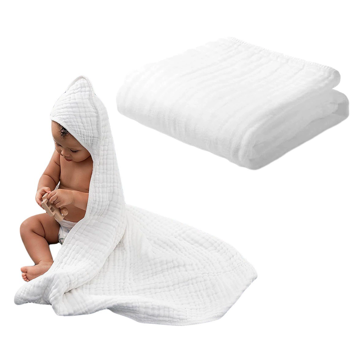 Амазонка трансграничные горячие продажи 6 слоев пузырьковой пряжи для младенцев с капюшоном для полотенец для детей