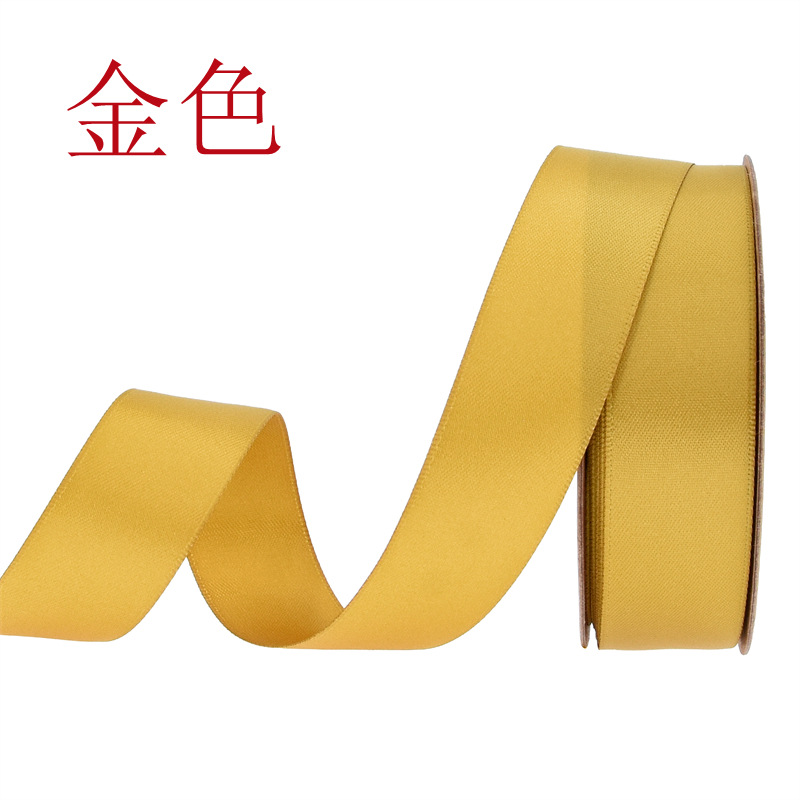 Transfronterizo 2.5 cinta de poliéster de cifrado doble cara cinta de seda mate vestido de boda decoración regalo de flores embalaje cinta forjada 25m