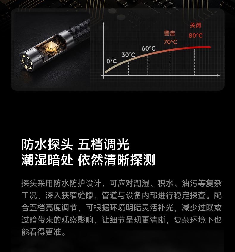 Weishi D100 industrielles Endoskop Smartphone HD Kamera Rohrinspektionswerkzeug Lenkendoskop