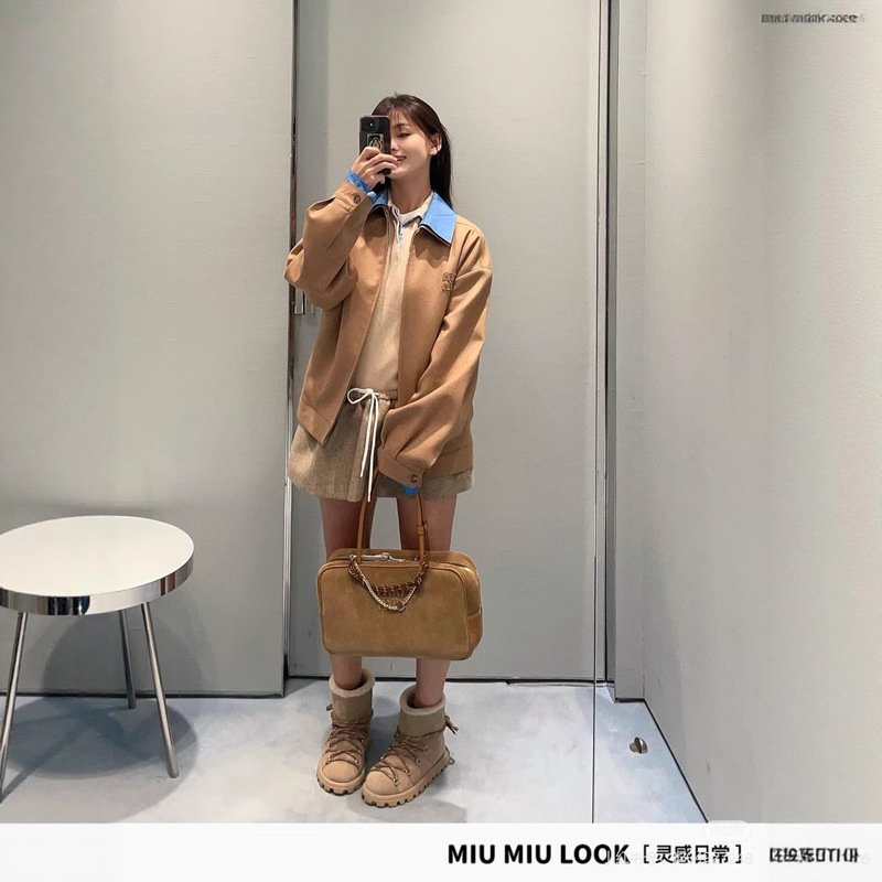 ch25ss秋冬新款假两件毛呢夹克外套撞色翻领假两件拼接毛呢夹克|undefined