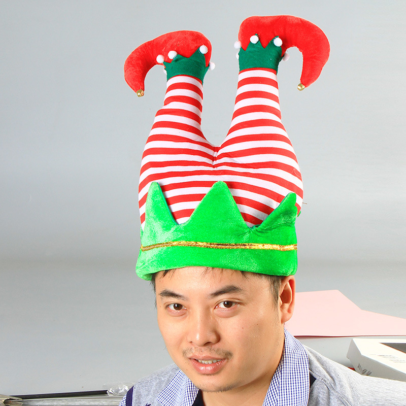 Christmas hat Santa hat creative funny clown elf hat Adult Santa hat Christmas event performance_voghion.com