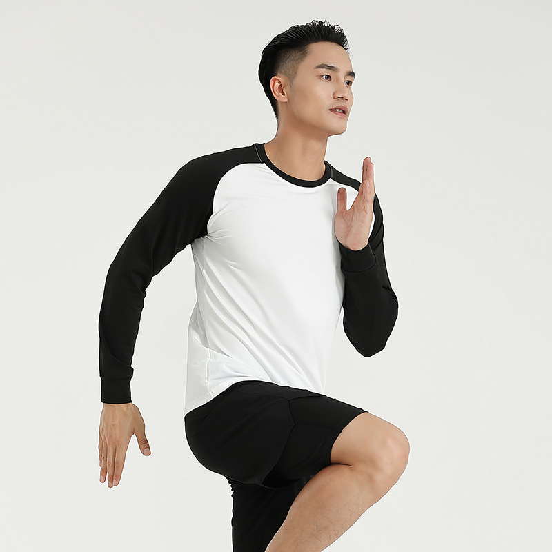 Camiseta deportiva para hombres primavera y otoño invierno relajado baloncesto entrenamiento de fitness ropa de secado rápido al aire libre chaqueta de carrera