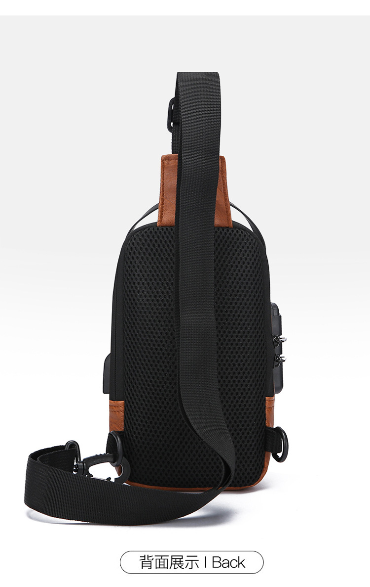 Men's chest bag, casual water-repellent single-shoulder crossbody bag, men's high-end outdoor travel bag, cycling bag, storage bag undefined