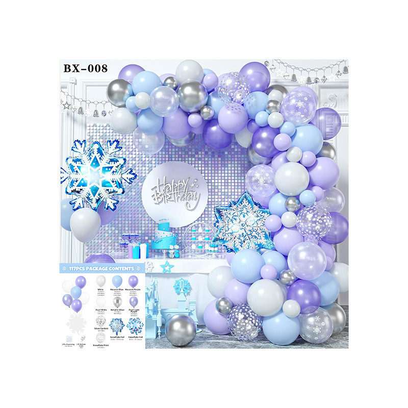 Frozen azul tema cumpleaños decoración globo traje princesa niña niños años de edad decoración escena diseño