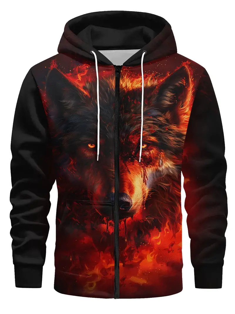 Fábrica al por mayor impresión digital 3D nuevo suéter con capucha chaqueta de suéter de pareja europea y americana serie de calavera MF08