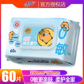 清风湿巾纯水ip款60片手口卫生湿纸巾大包男女清洁用品家庭装