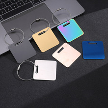 跨境欧美不锈钢行李牌旅行标签ID赠送钢丝绳钥匙圈行李吊牌