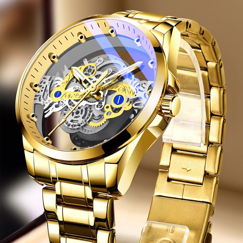 New hollow transparent full-automatic men's watch waterproof luminous foreign trade cross-border tremolo AliExpress a generation of hair New hollow transparent full-automatic men's watch waterproof luminous foreign trade cross-border tremolo AliExpress a generation of hair