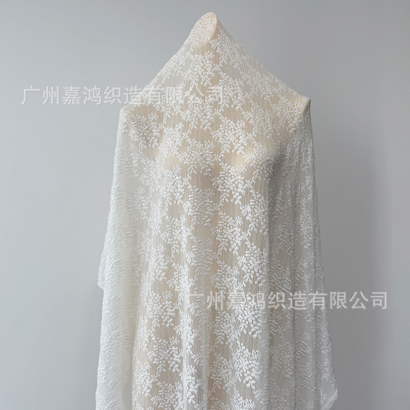 法式蕾丝 弹力蕾丝面料 锦氨蕾丝面料 褶皱泡泡布蕾丝 连衣裙女装|undefined