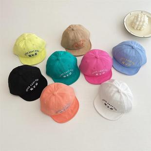 Korean style fashionable letter embroidered children's peaked cap soft brim soft top sun protection hat baby travel baseball cap fashion