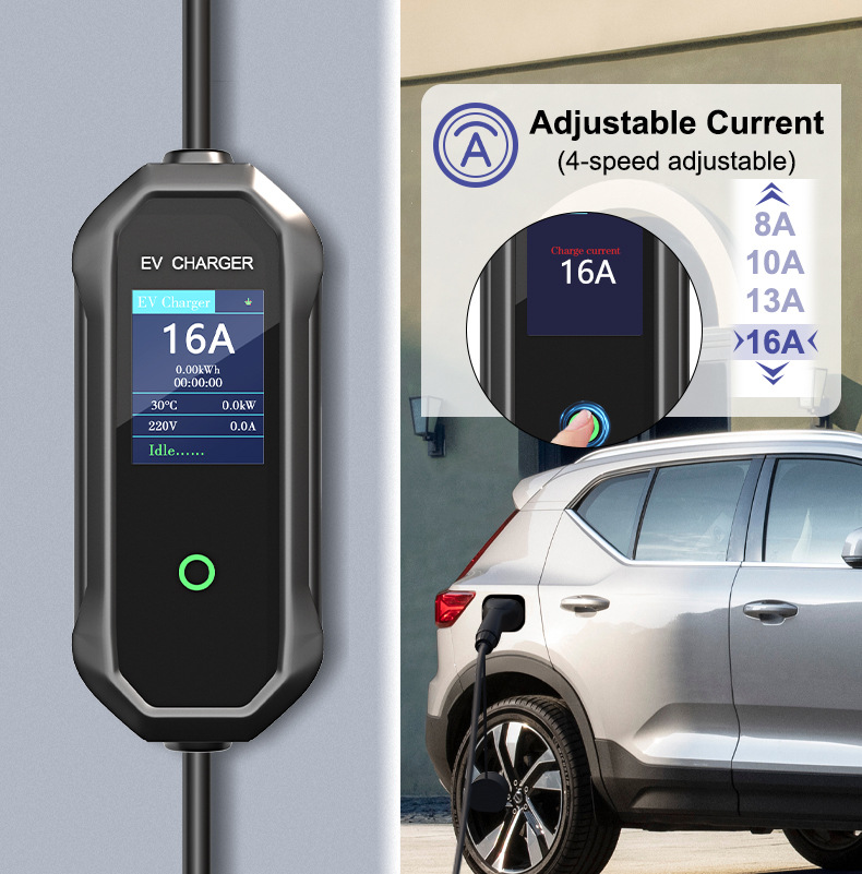 Cross-Border Supply Exclusively for Brazil: Standard Type2 On-Board Charger for Home Use, 3.5Kw Portable Charging, European Standard Brazil 20A Plug