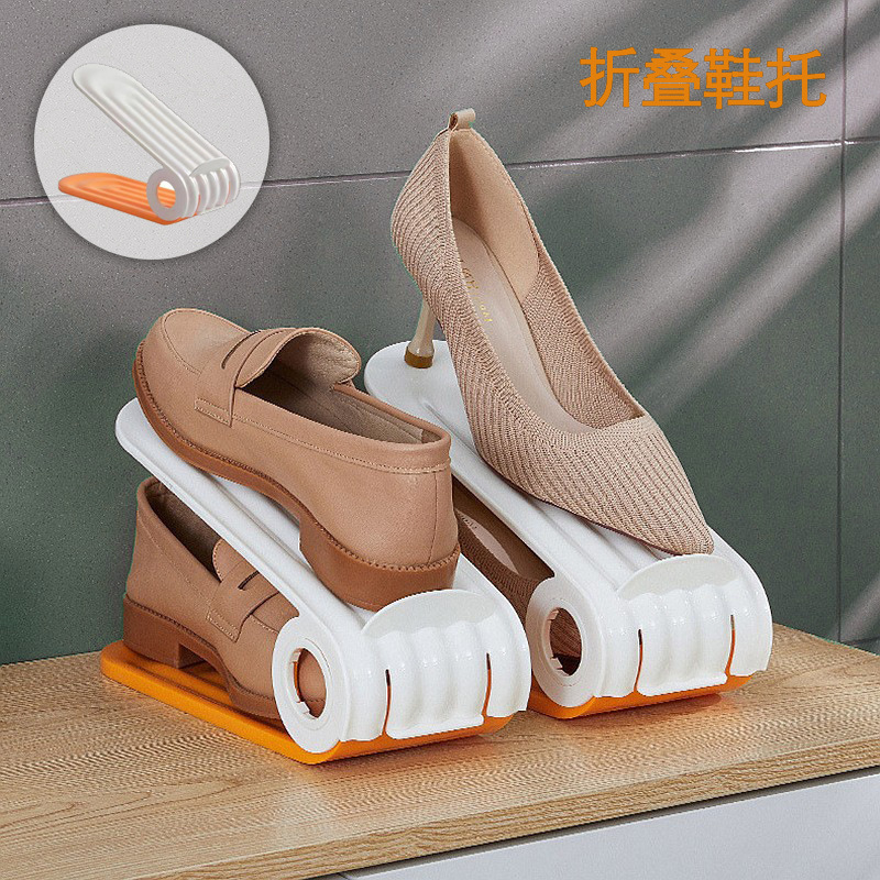 Soporte de zapatos ajustable multifuncional de doble capa, soporte de zapatos de doble capa plegable, almacenamiento de zapatos de almacenamiento de artefactos mágicos, estratificación