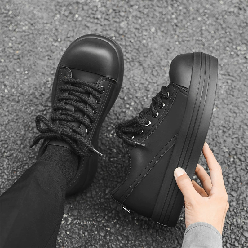 Большие сапоги 2025 весна новый дикий взрывной анти-скольжение на толстом подошве для повышения ретро американский повседневный кроссовок 3660-J