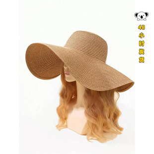 F 98492 Big brim straw hat ���ܾ��Yñ
