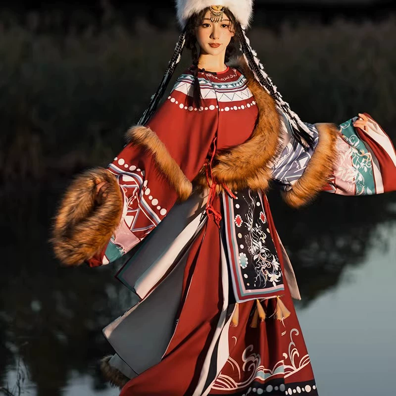 Оригинальная тибетская одежда тибетский халат меньшинство танцевальная одежда, тибетская одежда, тибетский халат мужчины и женщины, мужчины и женщины, пары