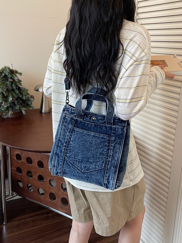Bolso de mano de denim retro mujer 2026 nueva moda transfronteriza mochila de hombro de viaje bolsa de ocio image 1