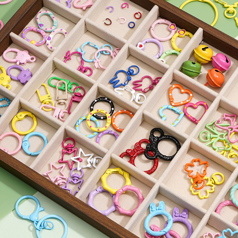 Candy Color Alloy Heart Spray Paint Spring Buckle Open Ring Spring Ring DIY Keychain Creative Doll Pendant Buckle Candy Color Alloy Heart Spray Paint Spring Buckle Open Ring Spring Ring DIY Keychain Creative Doll Pendant Buckle