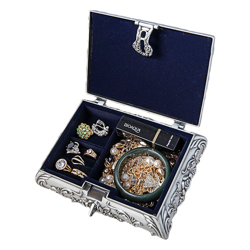 Nordic Light luxury creative ins style vintage jewelry stud earrings collar anillo joyero caja de almacenamiento de alta gama con cerradura