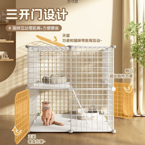 Cat Cage Cat Villa Cage Household Indoor Cat House with Toilet Extra Large Free Space Small Cat Cat Bed Wholesale