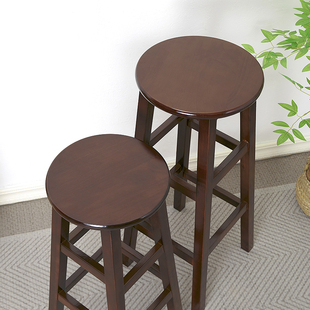 ✅ Reinforced Solid Wood Bar Chair, Bar High Stool, Milk Tea Shop Stool, Mobile Phone Shop Stool, Commercial Stool, Photo High Stool, Cashier Counter