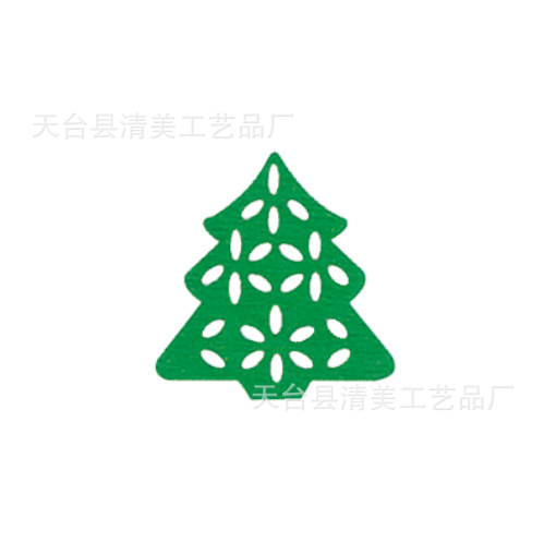35mm blanco/verde árbol de Navidad decoración de madera para niños parche hecho a mano 50 piezas en un paquete